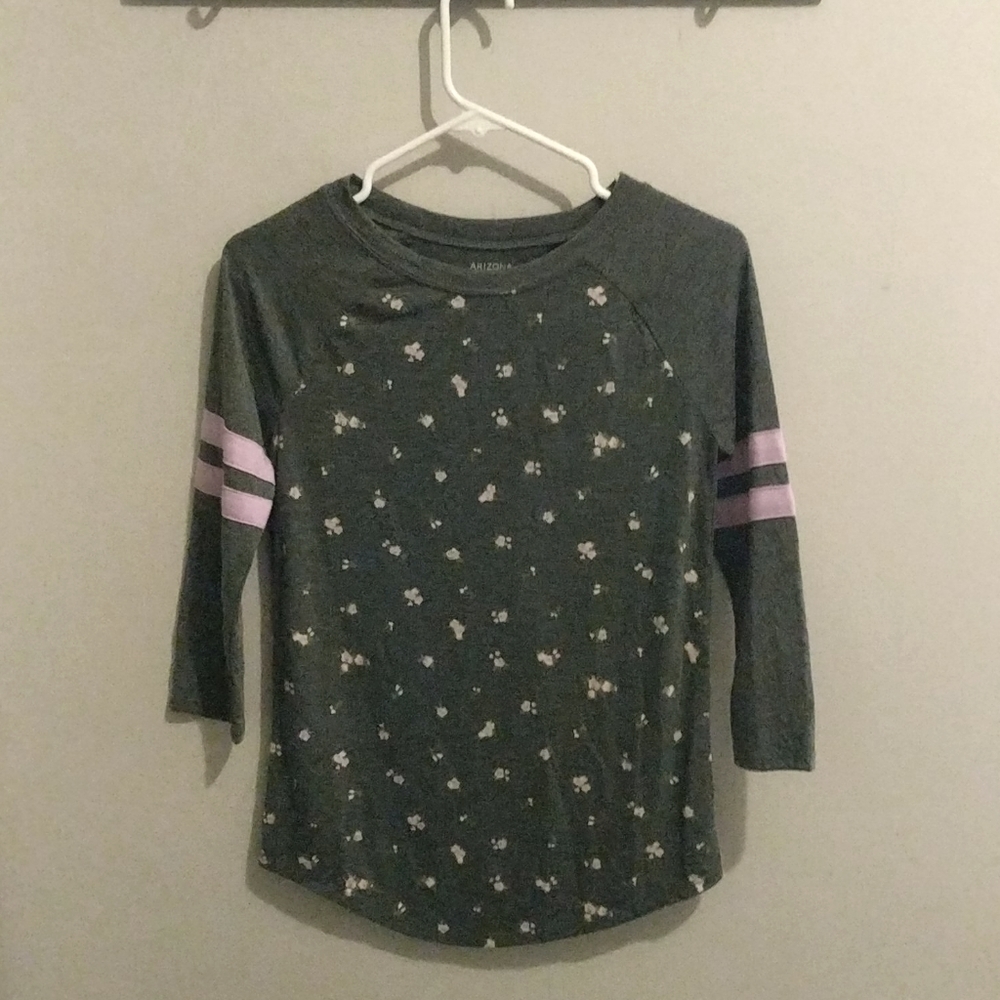 Gray Floral Shirt Women's XS